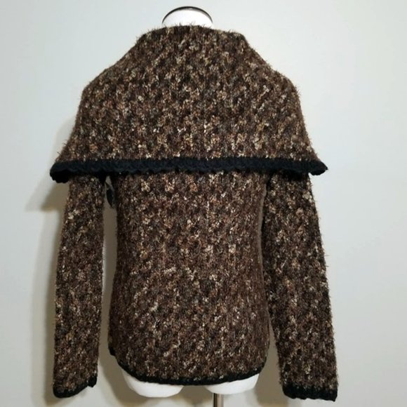 Nos Vintage Marisa Christina Brown Shawl Collar Cardigan S Womens Cozy Cabincore - Picture 4 of 7